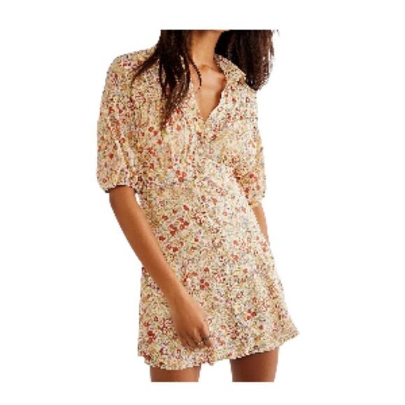 Free People Bonnie Mini Dress Tea Combo XS NWT - Picture 1 of 5